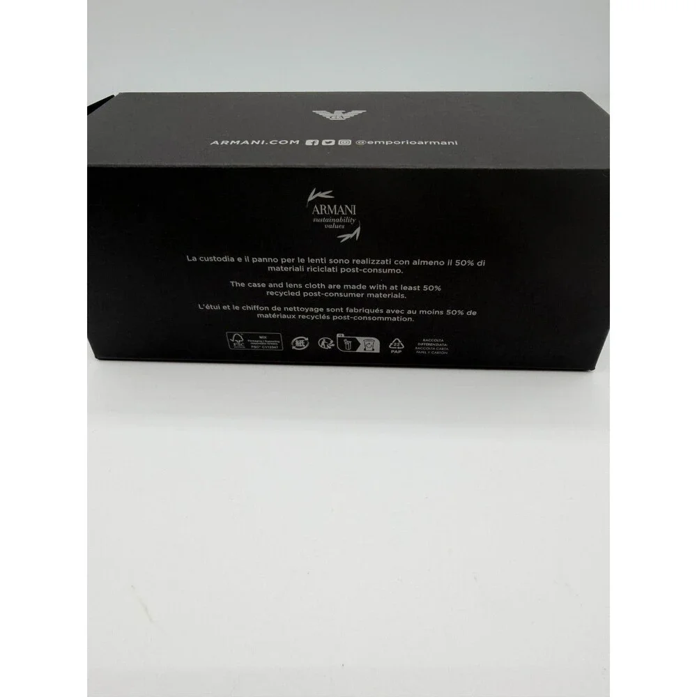 Emporio Armani Sunglasses Case Box Set w/ Papers Authentic Black EUC Gift